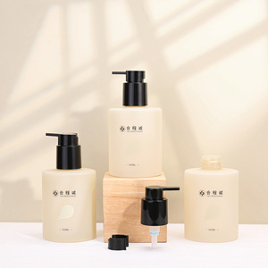 Flacon pompe cylindrique Hechengcheng 300 ml en plastique PET pour emballage de lotion corporelle - Product Image 1