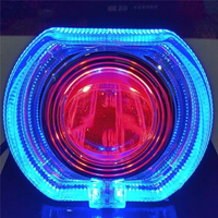 12V universel LED moto phare 4.5 pouces ange/démon/bleu diable yeux voiture lampe Position avant pour Moto phare lentille