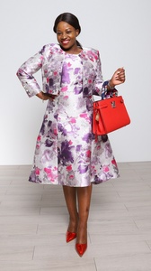 Robe de cérémonie élégante pour femme, longueur genou, à motif floral, style turc, grande taille, OEM, haute qualité - Product Image 3