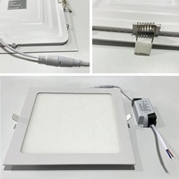 Mini lampe led slim 3W 4W 6W 9W, rétro-éclairage encastré à intensité variable, ronde, carrée, plafond plat, panneau d'éclairage