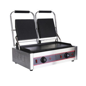 Gril à <span class=keywords><strong>pain</strong></span> Panini électrique commercial Gril à Panini électrique à économie d'énergie Double demi-rainuré et demi-<span class=keywords><strong>plat</strong></span> - Product Image 2