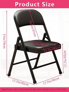 Chaise pliante moderne en fer portable avec dossier et siège rembourré, mobilier de jardin et de parc pliable pour l'extérieur - Product Image 2