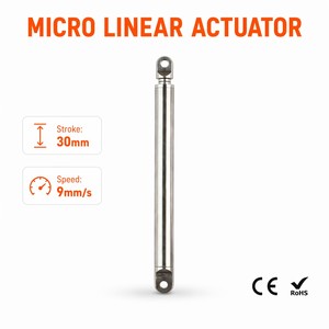 Actionneur linéaire électrique miniature de précision 5V CC à grande vitesse, course de 30 mm, en acier inoxydable 304, 9 mm/s, charge de 0,3 kg, micro-<span class=keywords><strong>moteur</strong></span> à tige de poussée - Product Image 1