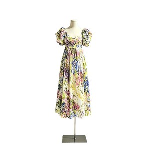 <span class=keywords><strong>Vestido</strong></span> Maxi Estilo Francés, Dulce y Chic, con Estampado Floral Colorido, Cuello <span class=keywords><strong>Cuadrado</strong></span>, Mangas Abullonadas, Cintura Alta, Plisado y Patchwork, Modelo 2026 - Product Image 5