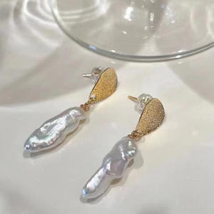 ต่างหูเงินแท้ S925 สำหรับทำเอง ประดับมุก ดีไซน์ทันสมัย เรียบง่าย พร้อมลูกปัดทรงกลมขนาด 8-15 มม. รุ่น 21177 ฐานเปล่า - Product Image 2