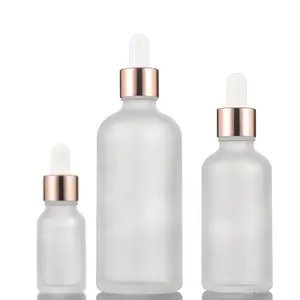 Essential Oil Bottle Sets Glass Bottle With Rose Gold Dropper Cap Empty Cosmetic Cuticle Oil Bottle For Sale