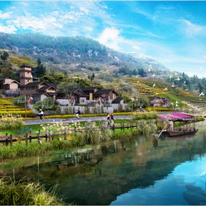 Schéma de conception touristique de la zone panoramique de la montagne du thé et du bambou - Product Image 6