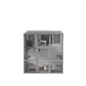 Jaula para Gatos, Casa para Mascotas Cómoda, Modelo D0100HAMTPY, Metálica, Interior, Moderna, Rectangular, Tamaño Mediano, Puerta Corredera Horizontal - Product Image 1