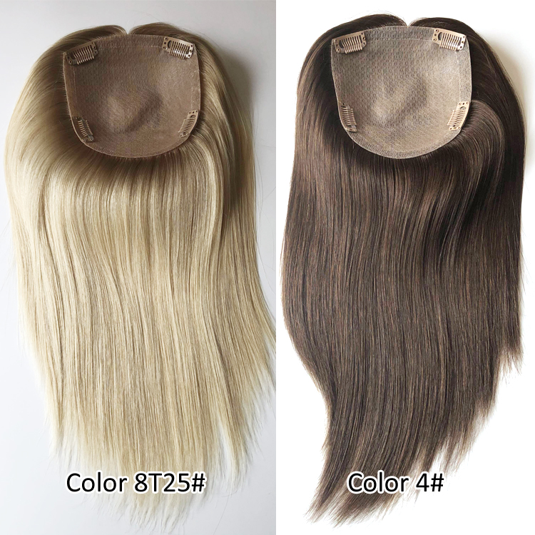 TP32/34 5.5x6 stock 14 16 inch color 8T25 blonde toppers virgin human hair new injection silk top kosher jewish topper for women