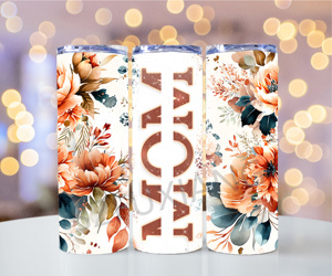 Nuevo diseño I Love You Mom Flower 20oz vaso de pared recto de acero inoxidable con tapa y pajita regalos promocionales del Día de la madre - Product Image 5