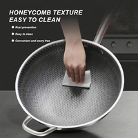 Vente en gros de wok à induction antiadhésif en acier inoxydable compatible avec une cuisinière à gaz domestique