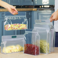 Emballage alimentaire personnalisé en plastique PET transparent durable avec poignée, fond plat, finition mate, fermeture à glissière, pochette pour noix, sans danger pour les aliments, facile à transporter