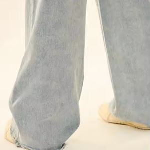 Nouveau style – Jean droit délavé coupe oversize décontracté taille haute 100 % coton pour femme - Product Image 6