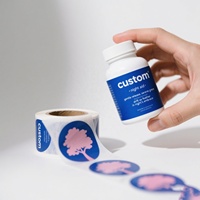 Autocollant d'emballage de bouteille de médicament de marque privée de haute qualité pour produits de soins de santé personnalisés étiquettes de supplément vitaminique pour adultes