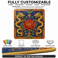 Tapis de mahjong américain de qualité supérieure, personnalisé, style folklorique chinois, 31,5 pouces, réduction du bruit, pour cadeau
