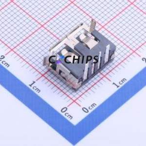 U-A-24DD-Y-14 USB Connector Bent Lead Through Hole Connector Type-A USB 2.0 Female Right Angle Insert - Product Image 2