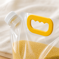 Pochette à bec verseur transparente personnalisée avec poignée, résistante aux déchirures et refermable, pour le stockage de divers grains bruts, céréales et légumineuses
