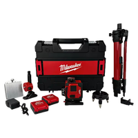 Kit de niveau laser rotatif Milwaukee M18 18V, outil de mesure laser vert auto-nivelant de haute précision pour la construction professionnelle