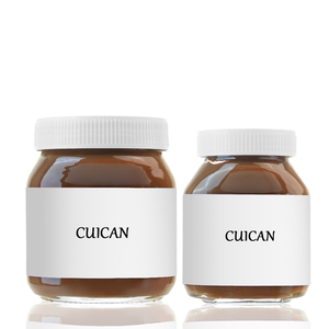 Pot en verre à tartiner de noisettes vide personnalisé de 180g <span class=keywords><strong>350g</strong></span> avec bouchon en plastique pot en verre de sauce au chocolat de 13oz 7.7oz - Product Image 1