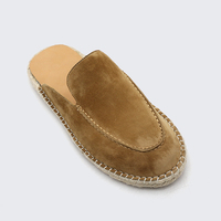 Fabricants de chaussures LANCI, chaussures de luxe sur mesure pour hommes, pantoufles en daim avec corde en jute, mocassins, chaussures mi-chaussures faites à la main sur mesure avec logo