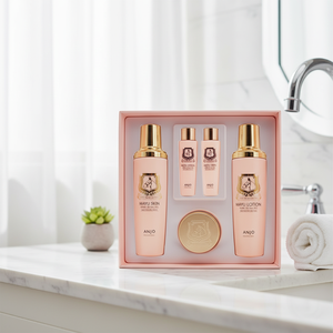 Cosmétiques coréens Anjo JEJU Huile de cheval, ensemble de 3 pièces, crème pour le visage anti-âge, anti-rides, hydratante, blanchissante, nourrissante + soin de la peau - Product Image 3