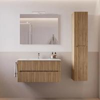 Nouveau produit européen Meuble de salle de bain au design moderne Meuble lavabo avec miroir de haute qualité