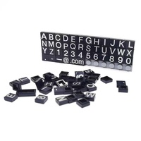 Bloques de Construcción con Letras y Números Impresos 1x1, Negros, Pequeños, Accesorios para Proyectos de Placas de Identificación Personalizadas DIY MOC