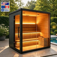 Sauna Tradicional Kaitong de Madera de Hemlock y Cedro Rojo, para Exteriores, Moderna, para 2 Personas