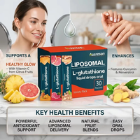 VitaSpring OEM Gouttes Liquides Liposomales de L-glutathion, Collagène Oral, Vitamines de Beauté, Éclaircissement de la Peau, Boisson Liposomale de L-glutathion