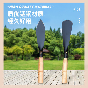 Truelle plate en acier au manganèse avec manche en bois, outil de jardinage pour le repiquage et la plantation - Product Image 3
