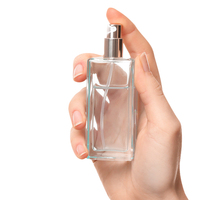 Bouteilles de parfum en verre rectangulaires de 50ml et 100ml du fabricant avec bouchon en bois Bouteilles en verre de qualité supérieure