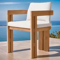 Ensemble de table à manger en teck pour villa extérieure, style moderne, mobilier de luxe pour hôtel, utilisation en cour
