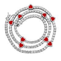 Chaîne de tennis en zircon glacé de 4 mm, magnifique et exquise, pour couple, collier de tennis en forme de cœur, cadeau pour la Saint-Valentin, vente chaude