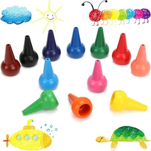 2024 Factory Hot Selling Custom 3d Stabable Shaped Finger High Quality For Kids Children Wax Coloring Crayons