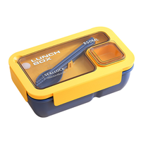 Boîte à lunch en plastique de 850 ml, compatible micro-ondes, et tasse à soupe de 600 ml avec sac, ensemble de pique-nique de voyage