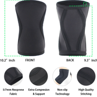 1 Paire de Genouillères de Compression en Néoprène 7mm pour Sports, Musculation, Crossfit, Entraînement, Soutien des Genoux pour Femmes et Hommes