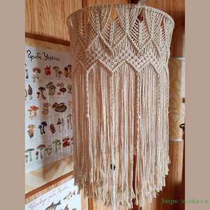 Pantalla de Lámpara de Macramé de Algodón Lavable Hecha a Mano, Estilo Boho, Cubierta de Lámpara Colgante Tejida para Decoración de Dormitorio de Lujo, de Vietnam - Product Image 2