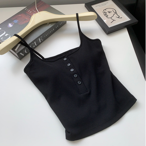 <span class=keywords><strong>2025</strong></span> mùa hè của phụ nữ rắn màu ren Tank Tops Ngắn giản dị chống Đóng cọc - Product Image 6