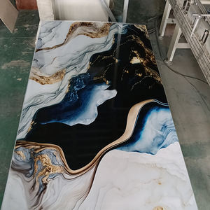 Panel de Pared de Diseño de Piedra Natural, Color Personalizado, Panel de <span class=keywords><strong>PVC</strong></span> de Mármol Brillante con Acabado Dorado de Lujo - Product Image 3