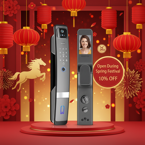 Serrure <span class=keywords><strong>de</strong></span> porte intelligente Tuya avec caméra, serrure à mot <span class=keywords><strong>de</strong></span> <span class=keywords><strong>passe</strong></span> intelligente visible, serrures à empreintes digitales entièrement automatiques - Product Image 1