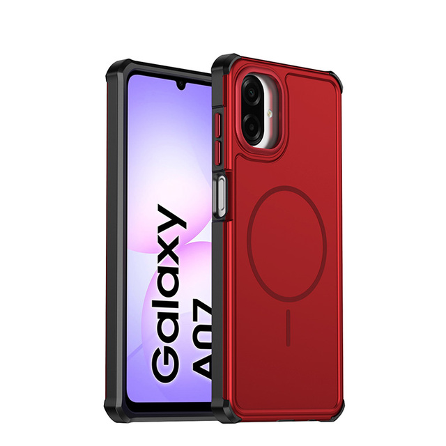 Hot Selling 2 in 1 Hybrid Hard armor Shockproof Magnetic Charging Phone case for Samsung Galaxy A07 Back Cover