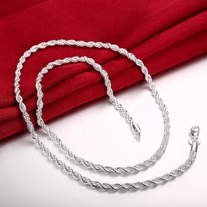 Conjunto de Collar y Pulsera de Cadena de Cuerda Trenzada Plateada de 4 mm, Joyería Unisex de Acero Inoxidable, Regalo, Diseño Trenzado Moderno - Product Image 2