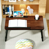 Table pliante réglable à cinq vitesses pour lit, bureau d'étude, bureau d'ordinateur, table de lecture pour étudiant en chambre ou dortoir