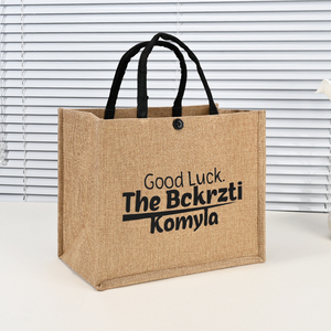 <span class=keywords><strong>Borsa</strong></span> Shopper Personalizzata in Iuta Naturale Ecologica, Riutilizzabile, Impermeabile, con Lettere Stampate - Product Image 1