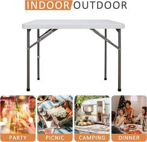 ที่วางโต๊ะพับได้สำหรับในร่มกลางแจ้งทำจากพลาสติกพับได้ง่าย86ซม. - Product Image 6