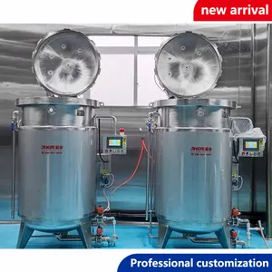 Fabrika satış 1500L buhar ısıtma kemik çorbası tam otomatik pişirme su ısıtıcısı basınçlı pişirici makinesi PLC cihazı sistemi