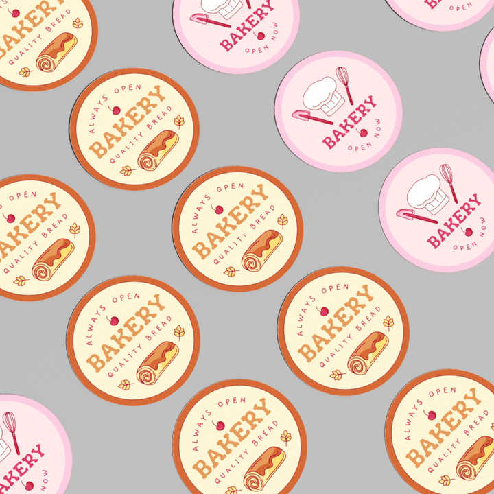 Custom Printing Labels Maker Self Adhesive Vinyl Round Waterproof Label Sticker Roll Paper Custom Label Stickers