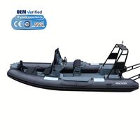 Bateau semi-rigide (RHIB) Achilles Hypalon de 5,5 m pour 8 personnes avec arche radar et cabine de luxe, idéal pour la navigation, provenant d'un fournisseur chinois pour commandes en gros.