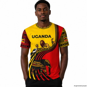 T-shirt personalizzata dell'Uganda per il Giorno dell'Indipendenza del 9 <span class=keywords><strong>ottobre</strong></span> 1962, T-shirt con motivo africano, T-shirt da uomo alla moda - Product Image 3