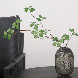 Yihua Floral Art Artificial Guanyin Lotus Leaf Branch 90cm Silk <b>Plant</b> Indoor <b>Decor</b> Modern Minimalist Style - Product Image 3